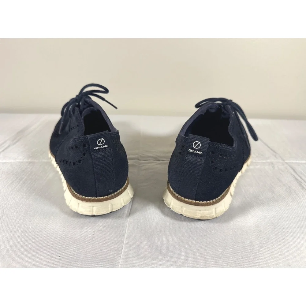 Cole Haan Zerogrand Navy Blue Suede Wingtip Oxford Shoes C24527 Mens 8.5 M